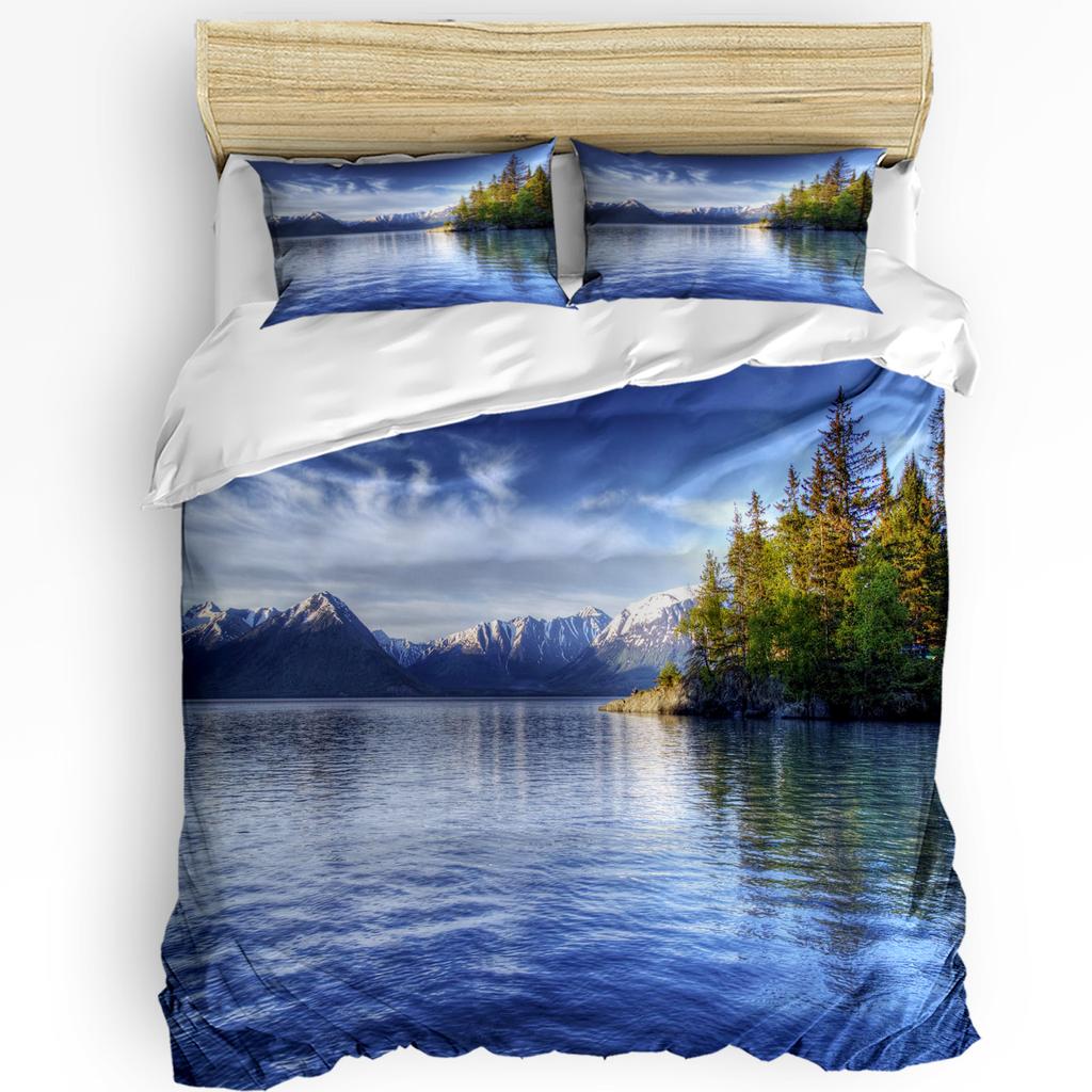 Nature Bedding Set For Bedroom Bed Home Birds Flying Over Twiggy Tree Branches Stylish Au Duvet Cover Quilt Cover And Pillowcase