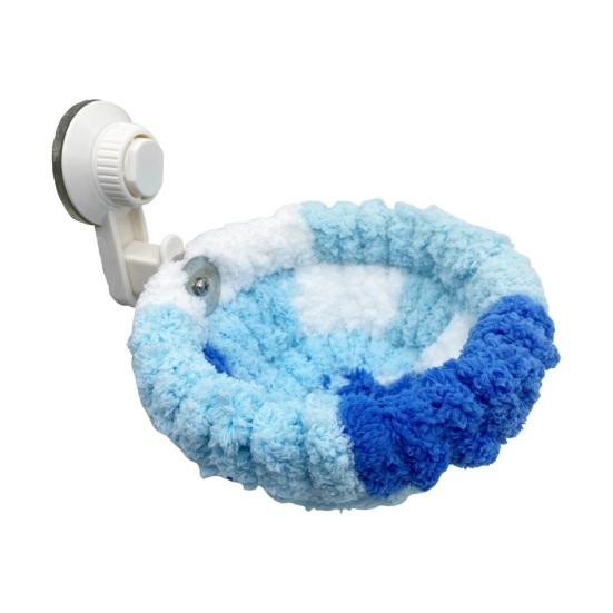 

2-в-1 гнездо для птиц Coral Velvet Теплое гнездо со съемной присоской для установки на транспортное средство Мягкое гнездо для попугаев Волнистых попугайчиков Неразлучников L синий