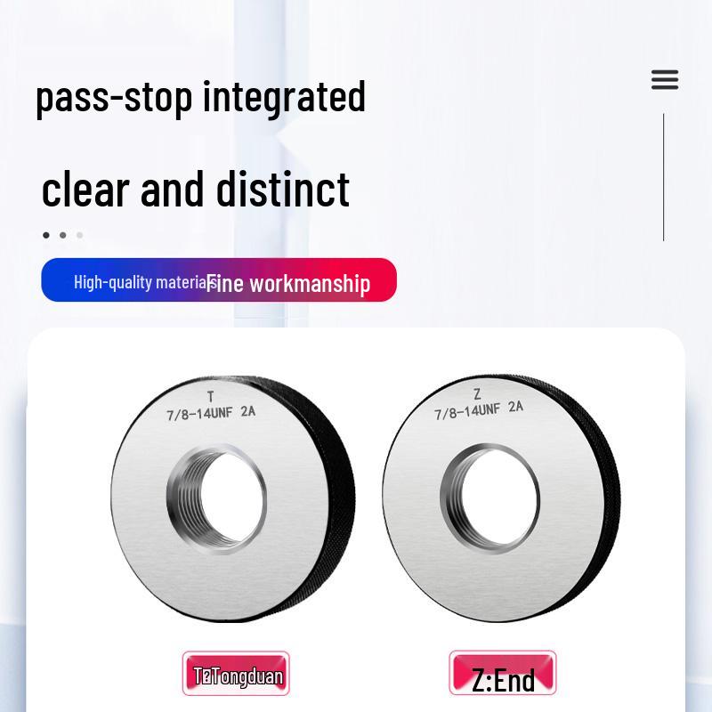 US Thread Ring Gauge Set: 1/4-20/28 UNC, 3/8-16/24, 5/16-18/24 UNF, Go/No-Go, 2A Standard.