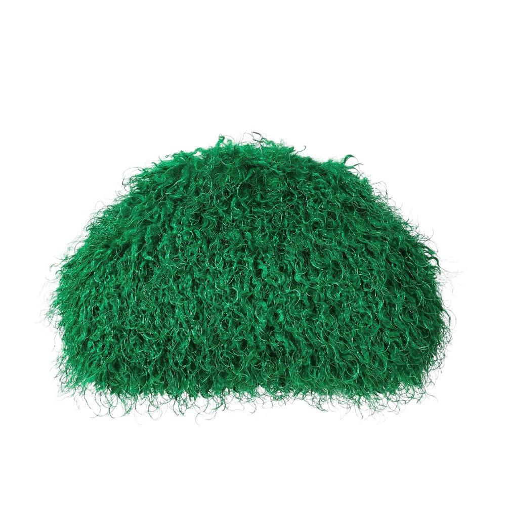 Portable Kiss Lock Clutch Bag Spicy Girl Fluffy Bag Retro Evening Bag Mobile Phone Bag