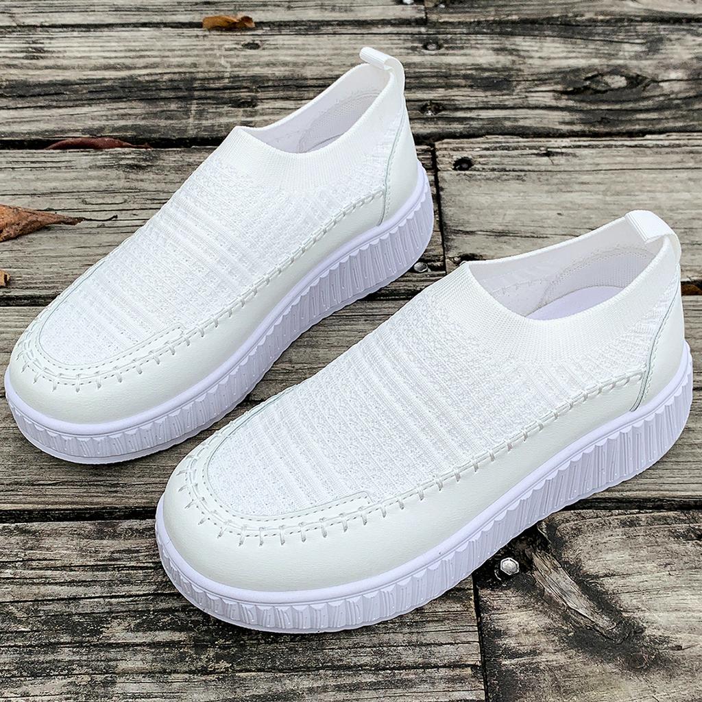 Fashion 2024 New Women Non-slip Walking  Breathable Comfortable Soft Bottom Sneakers Round Toe Thick Bottom Sneakers Zapatos Para Mujer