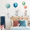 Wall Decor Colorful Balloon Rabbits Bedroom Wall Stickers Kids Room Grey Bunny Wall Stickers for Children Nursery Decal Decor