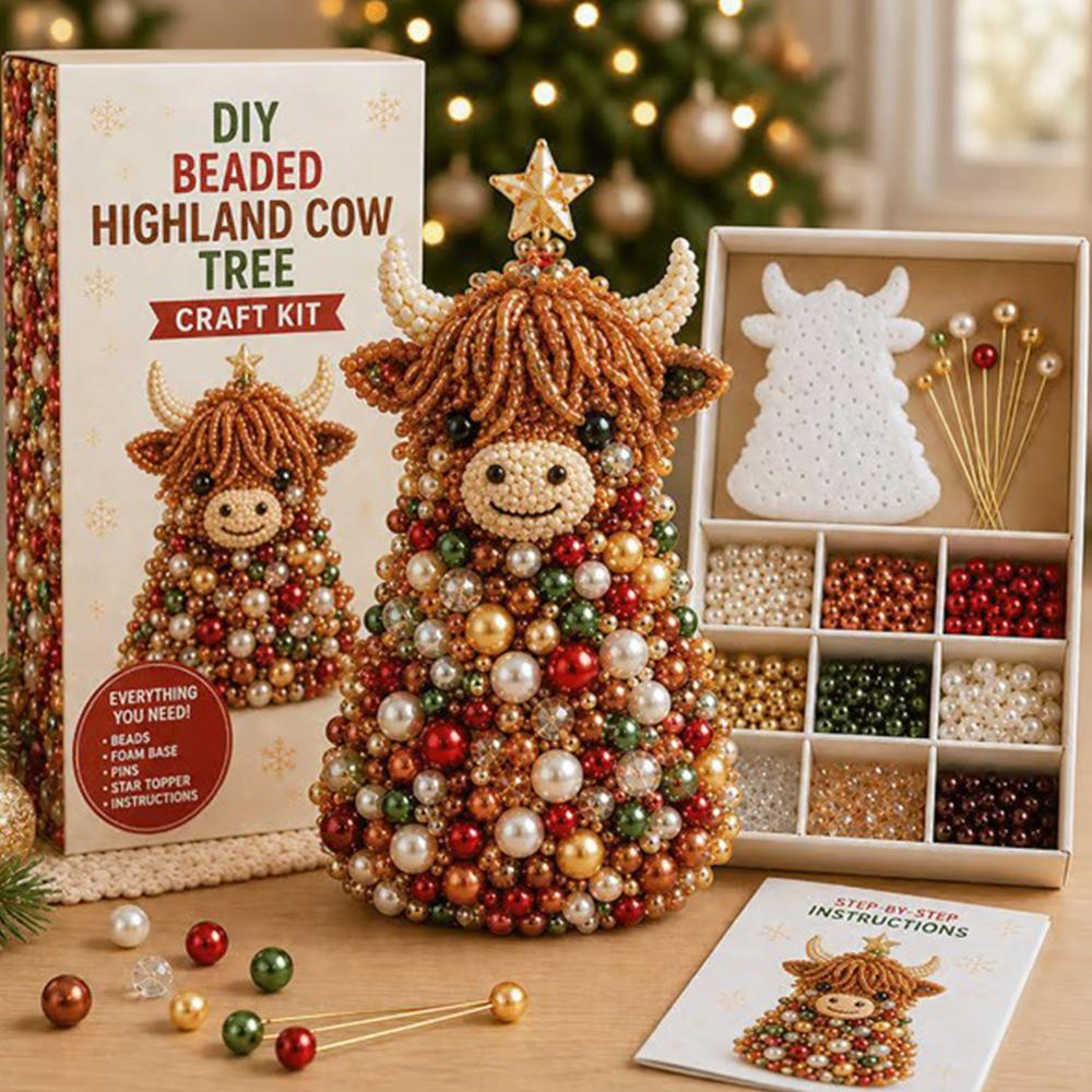 2026 NEW Animal-Themed Christmas Tree Making Kit Mini 3D Pearl Christmas Tree Desktop Decor Christmas DlY Craft Supplies Creati