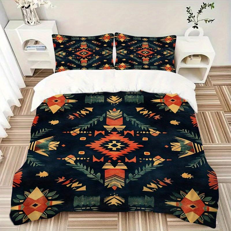 Set di Biancheria da Letto Morbido e Confortevole con Motivo Navajo, 3 Pezzi, Per Camera da Letto, Camera degli Ospiti e Dormitorio, Uso in Tutte le Stagioni, Stampa ad Alta Definizione126