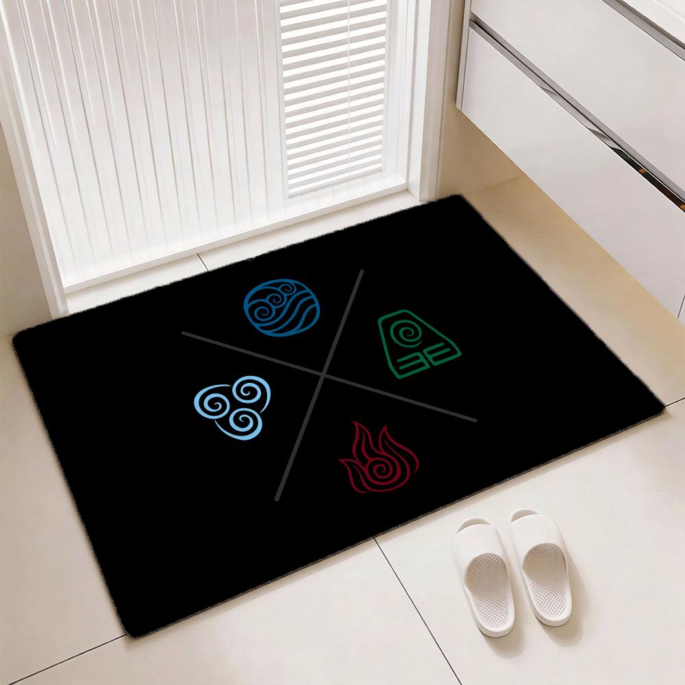 Avatar The Last Airbender Floor Mat Soft Thickened Flannel Door Mat Non-Slip Living Room Rug Home Decor