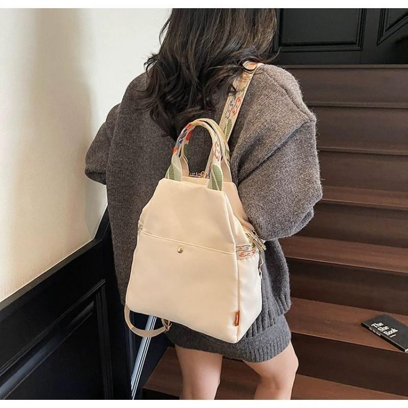 

Backpack Women Large Capacity Casual Korean Students schoolbag Fashionable Outdoor Climbing Bag Light Travel 25x10x27 білий