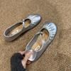 Fashion Fashion Pleated Women Mary Janes Flats Shoes Soft Female Round Toe Footwear Buckle Ladies Flats Shallow Shoes
