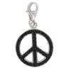 [Q4886] - Silver Charm Pendant 'Peace' Black Silver (rhodium-plated) - 17 Mm