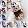 Für Infinix Note 50s X6870 Rückabdeckung Für Infinix Note 50s 5G Hülle Silikon Mode Luxus Blumen Süße Katze Lustig Bemaltes Bumper