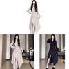 Plus Size Korean Style Knit Dress With Dyeing Effects For Winter Casual Wear
