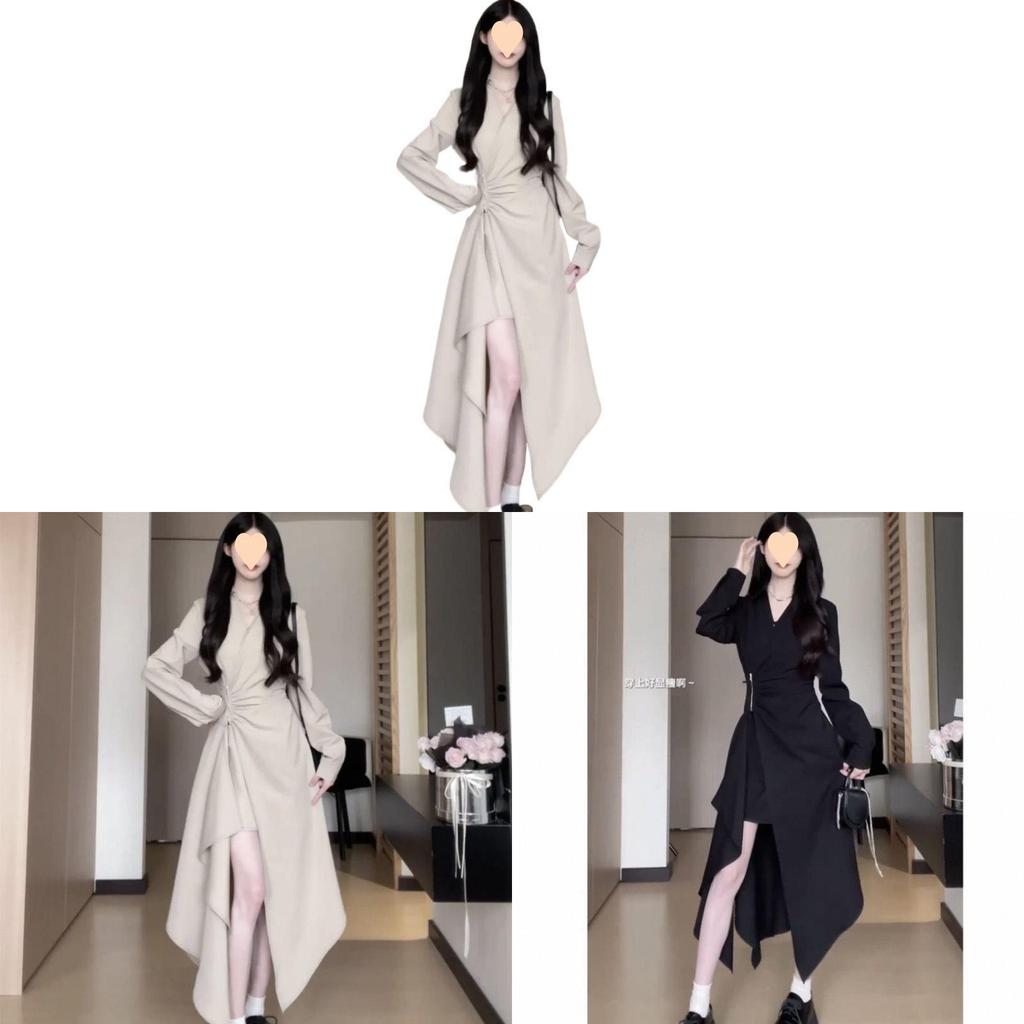 Plus Size Korean Style Knit Dress With Dyeing Effects For Winter Casual Wear