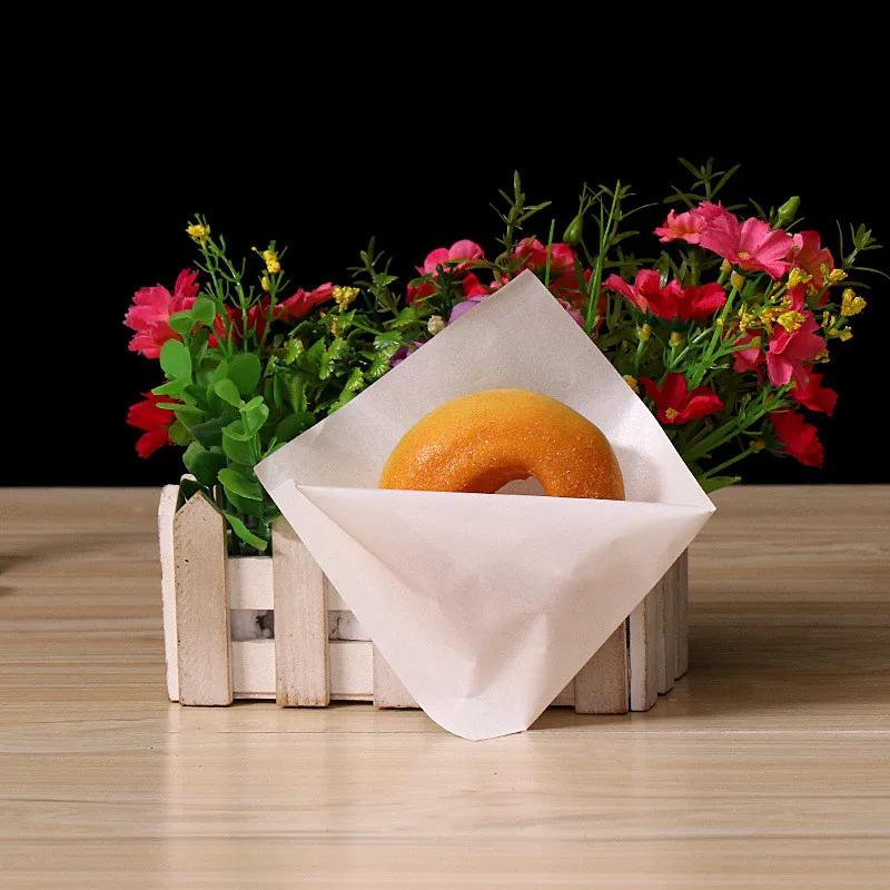 100Pcs Disposable Kraft Paper Sandwich Donut Bread Bags Hamburger Food Packing Restaurant Supply Pouches