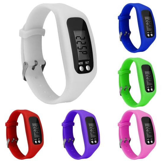 Sport Laufen Silikon Schrittzähler Kalorienzähler Schrittzähler Digitaluhr Armband