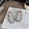 Korean Style Girls' Soft Sole Roman Sandals - Summer 2026 Woven Headband Design for Little Beach Lovers