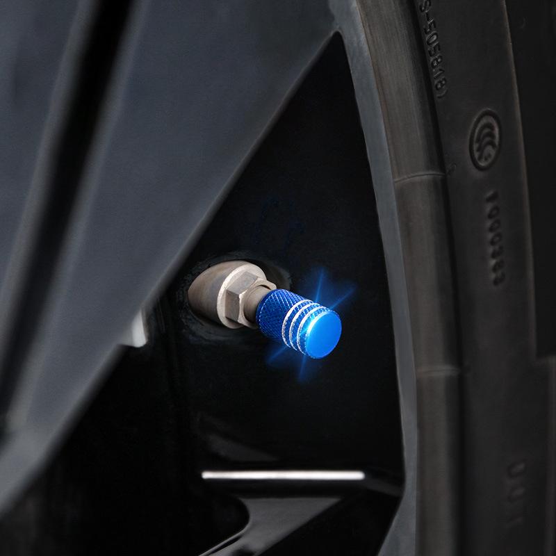 Aluminum Alloy Tire Valve Stem Caps 4 Pack Universal Car Wheel Tire Valve Caps Universal Stem Covers for Cars Trucks Motorcycl Valve Stems 1