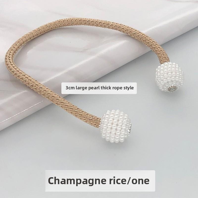 Wholesale Large Thick Rope Pearl Curtain Ties Magnetic TieSimple Tie Rope Decorations Curtain Buckles