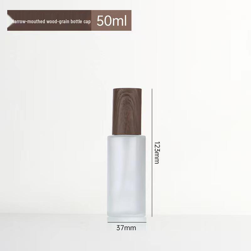 Tarro de Crema Cremosa Esmerilado con Veta de Madera - Botella Cosmética Sellada para Contorno de Ojos y Crema Facial Oscura Recargable