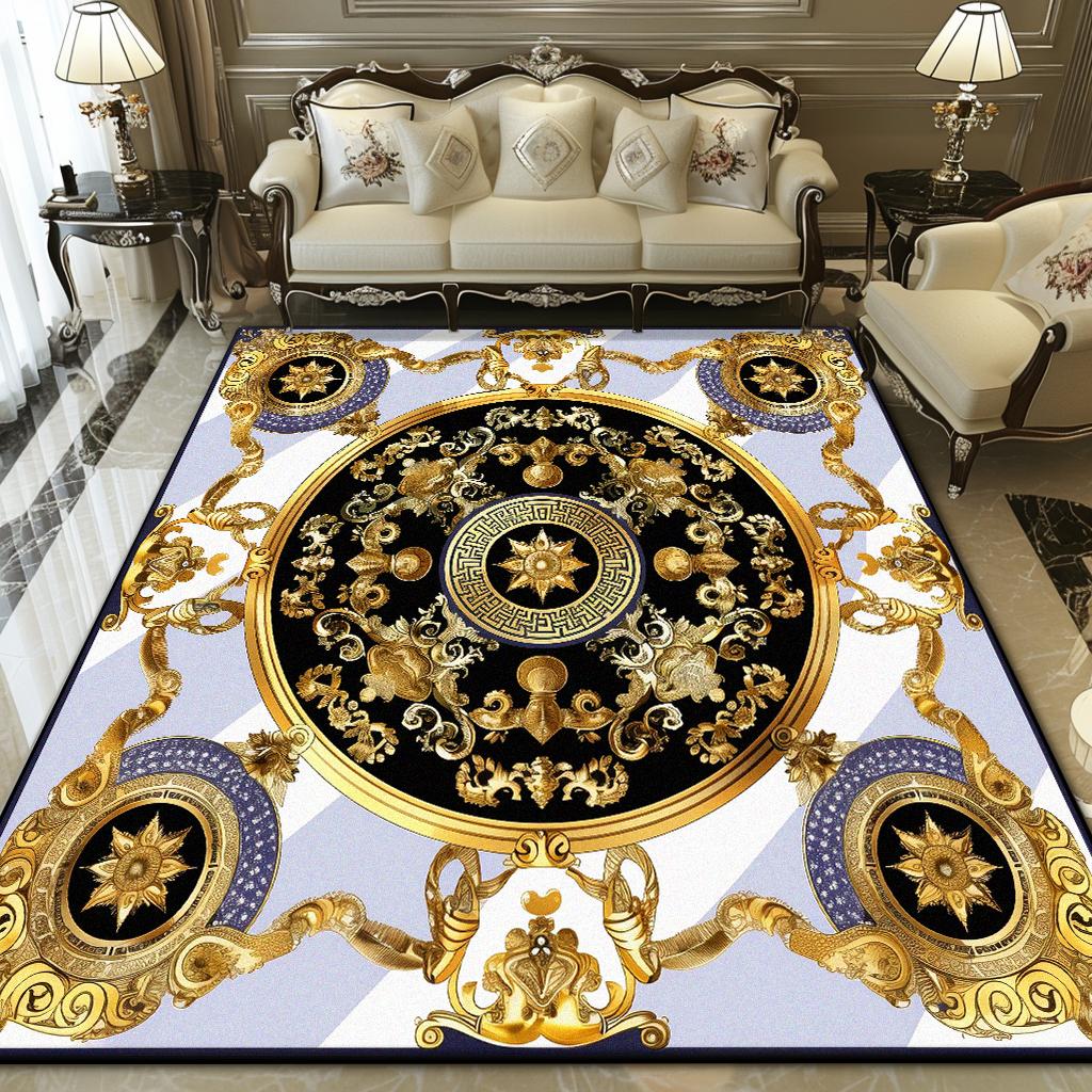 European Style Luxury Living Room Carpet Abstract Decoration Home Large Area Rugs Lounge Bedroom Foldable Plush Floor Mat Sofa