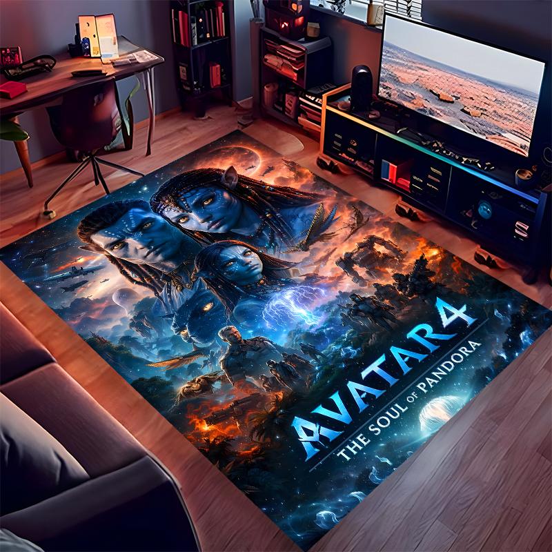 1pc Avatar Print Area Rug - Soft,Washable Non-Slip Indoor Mat for Office Chairs,Living Room,Home Office Decorative Rug