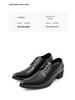 Men's Embossed Pointed Toe Leather Shoes - Height Increasing, Lace-up, Casual & Formal, Spring/Autumn.