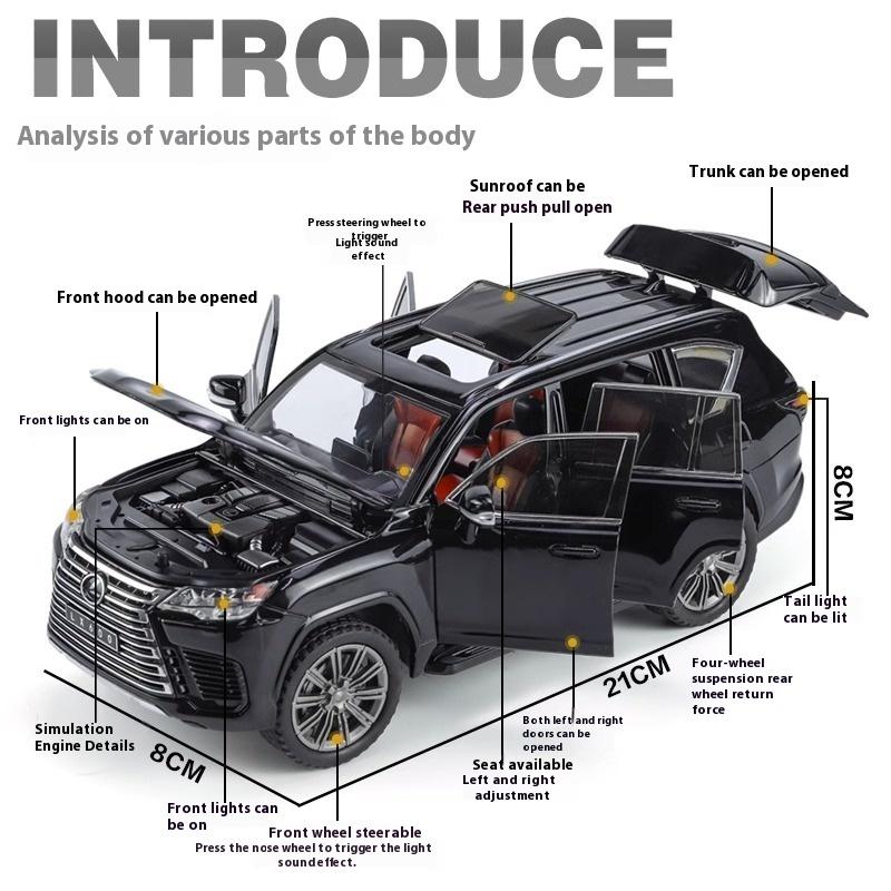 1:24 Lexus LX600 Off Road SUV Alloy Diecast Model Car Miniauto Children's Toy Series Mother Kids Games Mini GT Holiday Gift Boy
