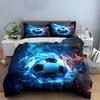 "Soccer Ball Fire & Ice Design" Bedding Duvet Cover Set Duvet Cover Pillowcases (1 * Duvet Cover 2 * Pillowcases, without duvet insert)
