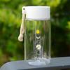 Water bottle summer fresh daisy water cup flower with lanyard plastic cup portable cup household plastic cup