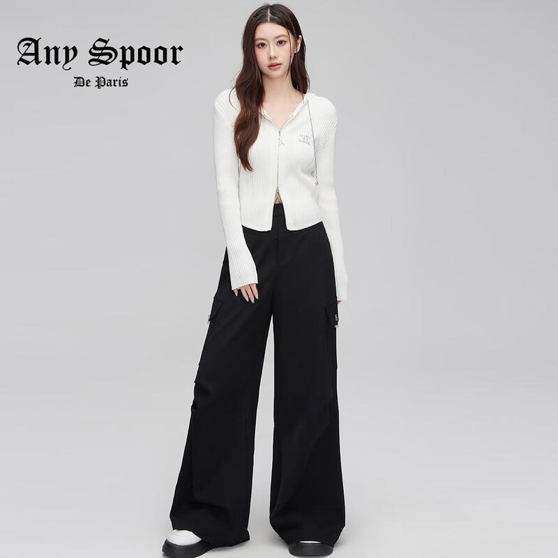 ANY SPOOR Casual Straight High-Waist Cargo Pants 24D808