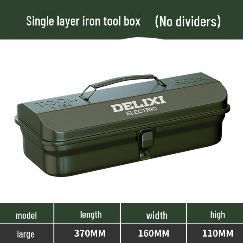 Delixi Industrial-Grade Metal Tool Box for Home and Auto Repair