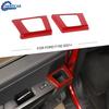 2pcs Rear Door Handle Cup Holder Panel Decor Trim Cover For Ford F150 + Red