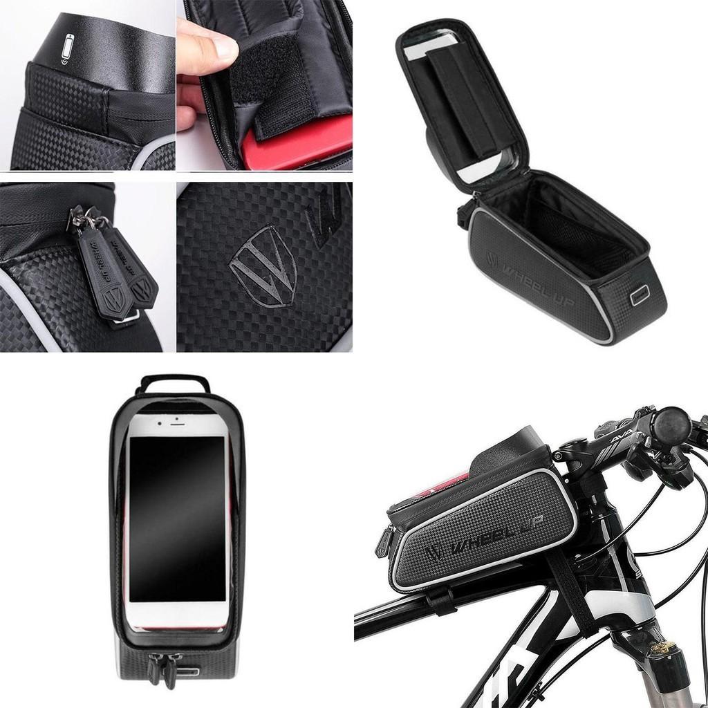 Polyester Bicycle Front Tube Pouch Bag With Transparent Tpu Screen**