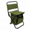 Fishing Chair with Cooler Bag OD Green 220.46lb Load Bearing Portable Foldable Fishing Backrest Stool for Outdoor