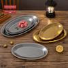 Retro Stainless Steel Oval Dessert and Fish Tray for Barbecue & Coffee Shops