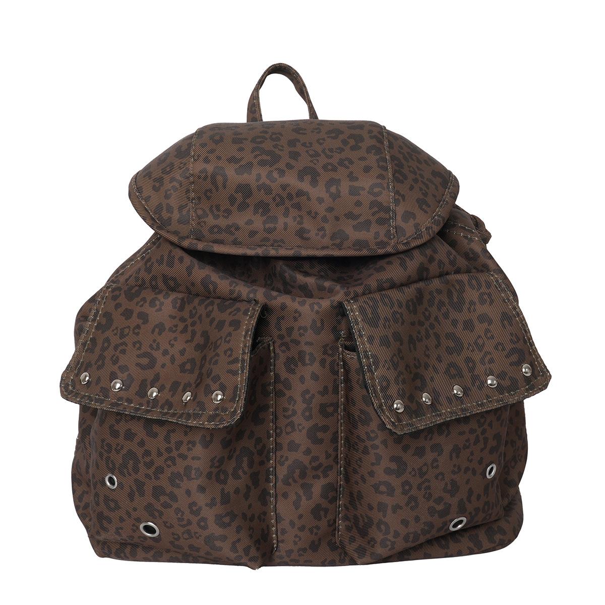 

Lightweight Backpack Women S Autumn And Winter Fashion Leisure Large Capacity Leopard Print Versatile Backpack Small Schoolbag зелений