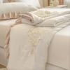 High-End Embroidered Summer Cooling Air-Condition Quilt Princess Single/Double Lace Comforter Machine Washable