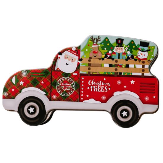 

Christmas Candy Box Exquisite Cartoon Car Design Wrought Iron Gift Packing Box for Festival Party Decoration C