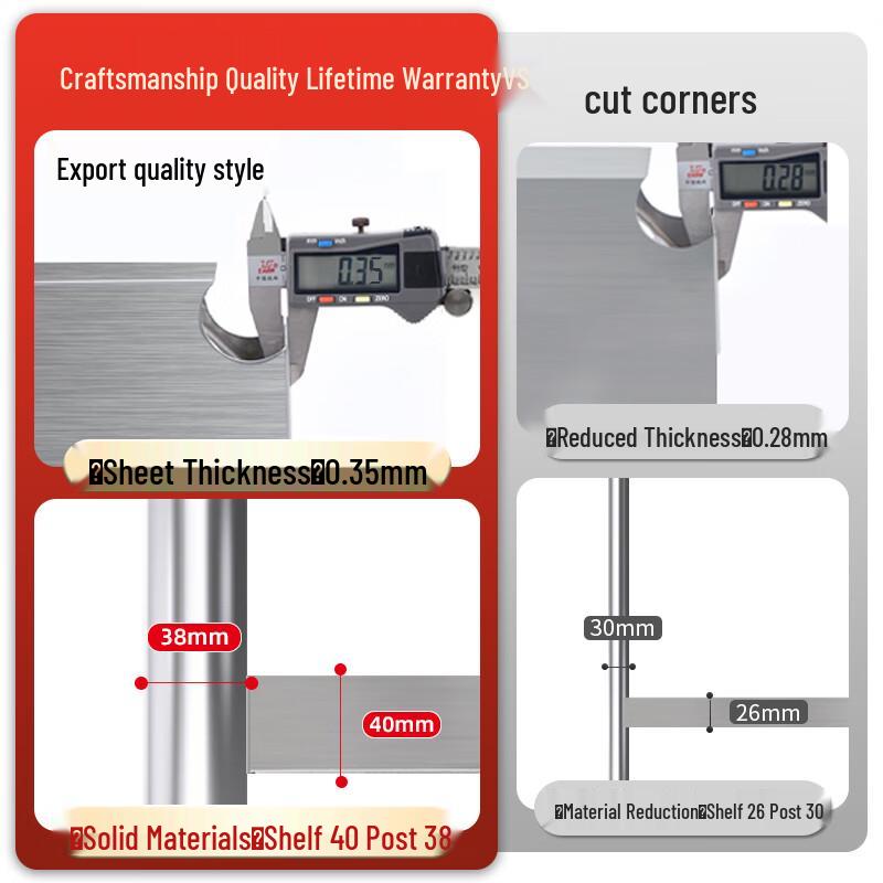 Heavy-Duty 5-Tier Stainless Steel Kitchen Storage Rack