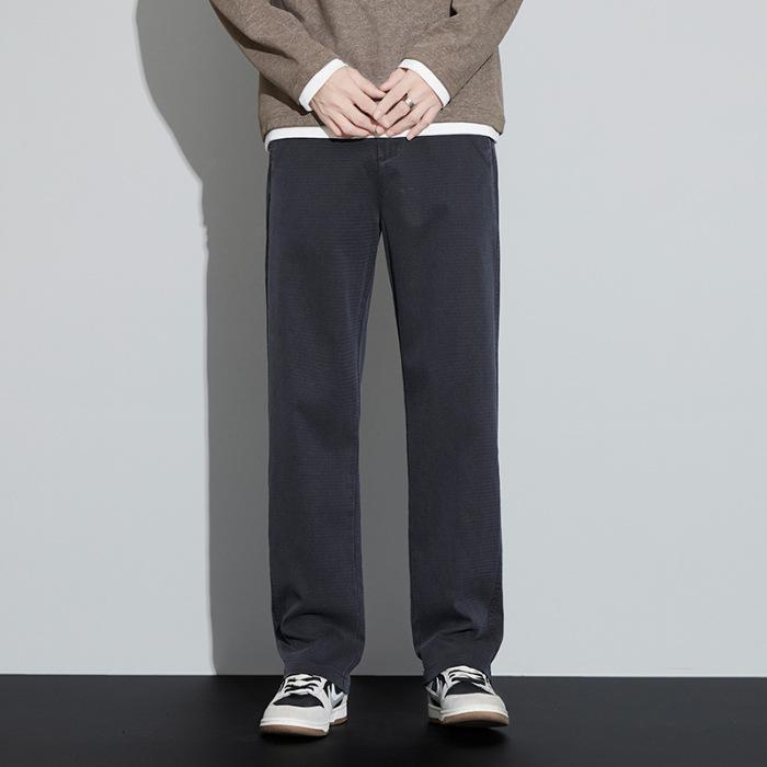 Men's Slim Fit Elastic Wide-Leg Trousers: Youthful Autumn/Winter Casuals
