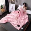 Luxury Emulation Silk Quilted Quilt Queen High End Spring Summer Satin Quilts Mechanical Wash Soft Comfortable Thin Comforter