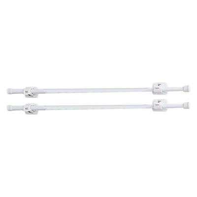 Barra de Cortina con Soportes Telescópica Soporte Fiable Juego de Barras para Cortinas para Baño Cocina 50‑90cm 2 Barras + 2 Ganchos