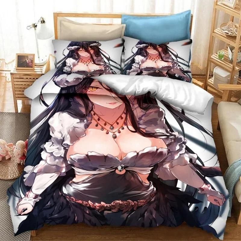 

Модный 3D-принтованный комплект постельного белья с изображением аниме «Оверлорд» Пододеяльники Наволочки Одеяло Комплекты постельного белья Постельное белье с героями мультфильмов Кровать 70x133cm 2pcs
