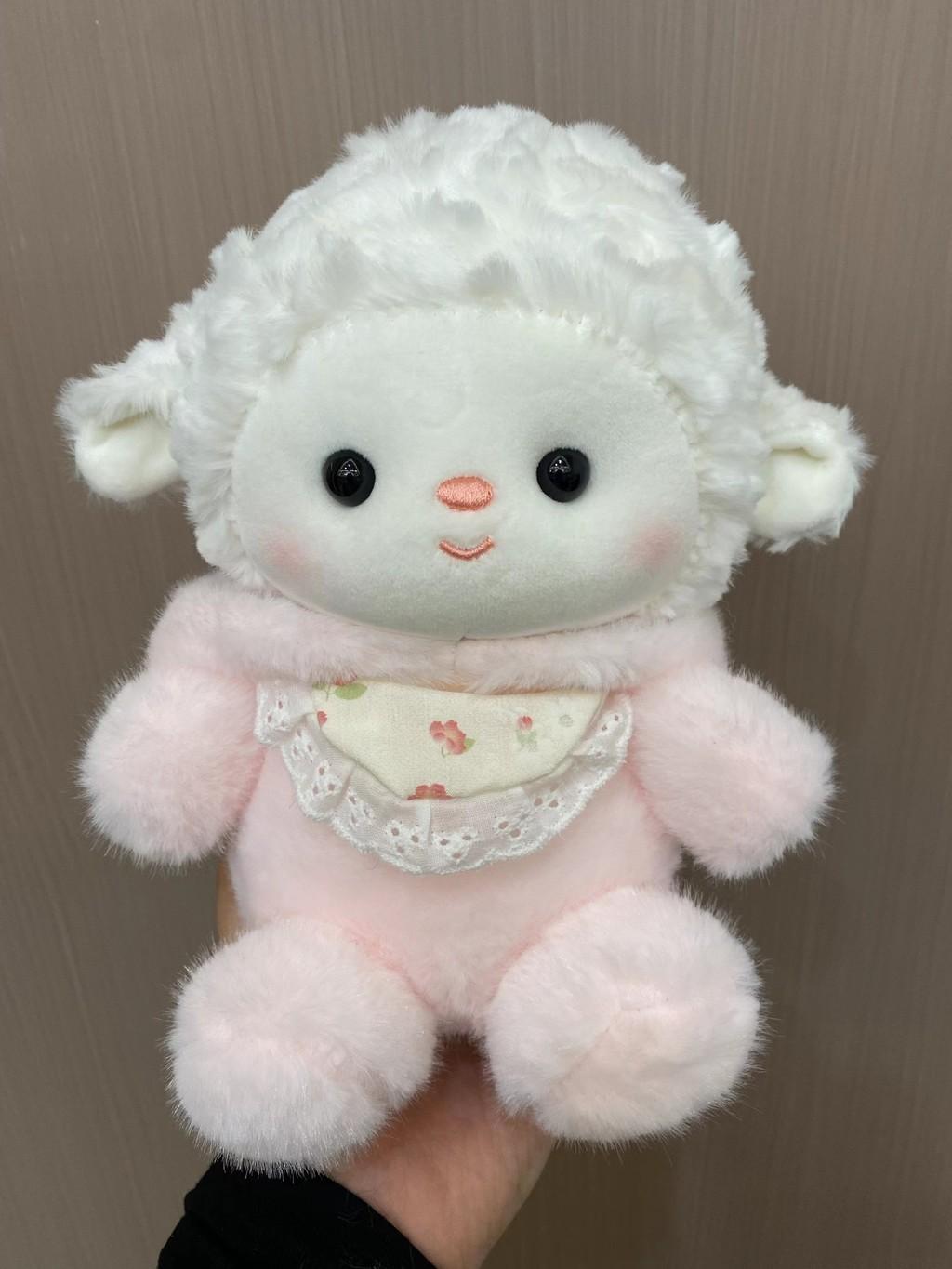 

Cute Lamb Plush Doll With Sleep Hat For Kids And Baby Bedtime Comfort розовый