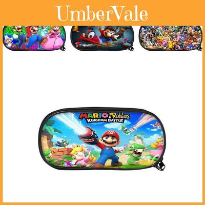 Super Mario Bros Pencil Case For Students Nylon Storage Bag Large Capacity Organizer