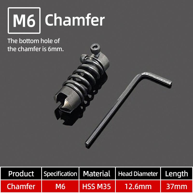 High Speed Steel Chamfer Drill Bit Deburring Tap Chamfer Tool Straight Flute Tapping Burr Removal Tools Milling Compound Cutter