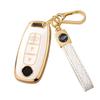 New Serena Key Case C28 New Roox ProPILOT Smart Key Cover Dual Sliding Premium 4 Buttons [Unhoke] Series, e-POWER Keychain, Doors, TPU, (Gold & White)