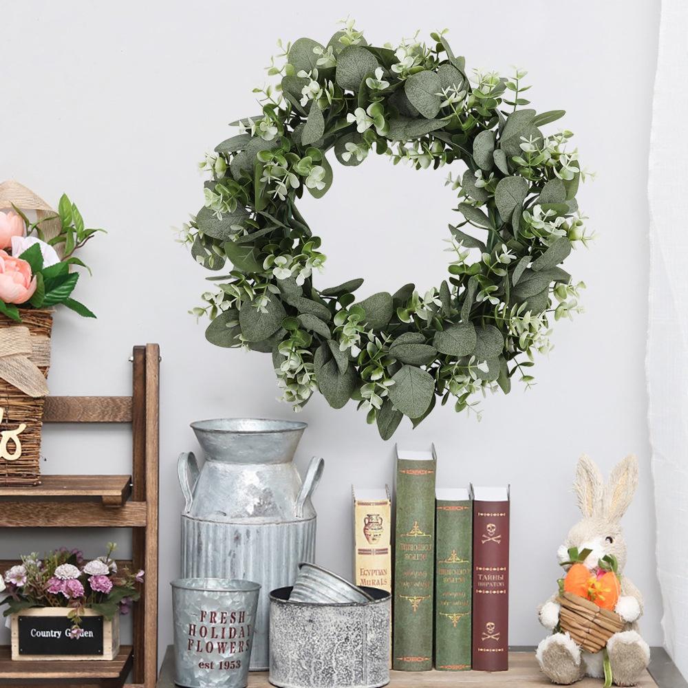 Small Eucalyptus Hanging Wreath Artificial Plant Door Decoration