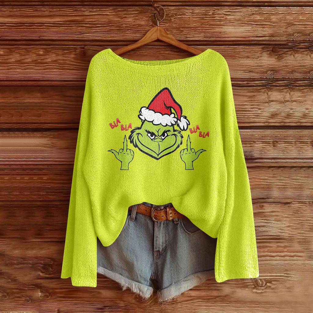 Women's Fashion Long Sleeve Christmas Snowman Snowflake Print Jacket Cardigan