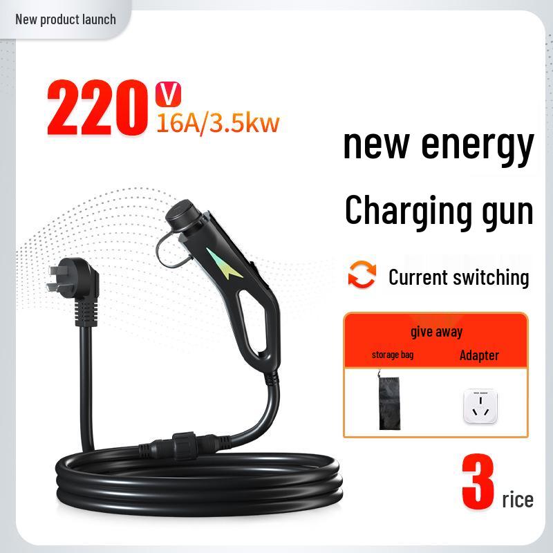 

Портативный зарядный кабель для электромобиля 16А 7 кВт - Без провода заземления, Совместим с BYD