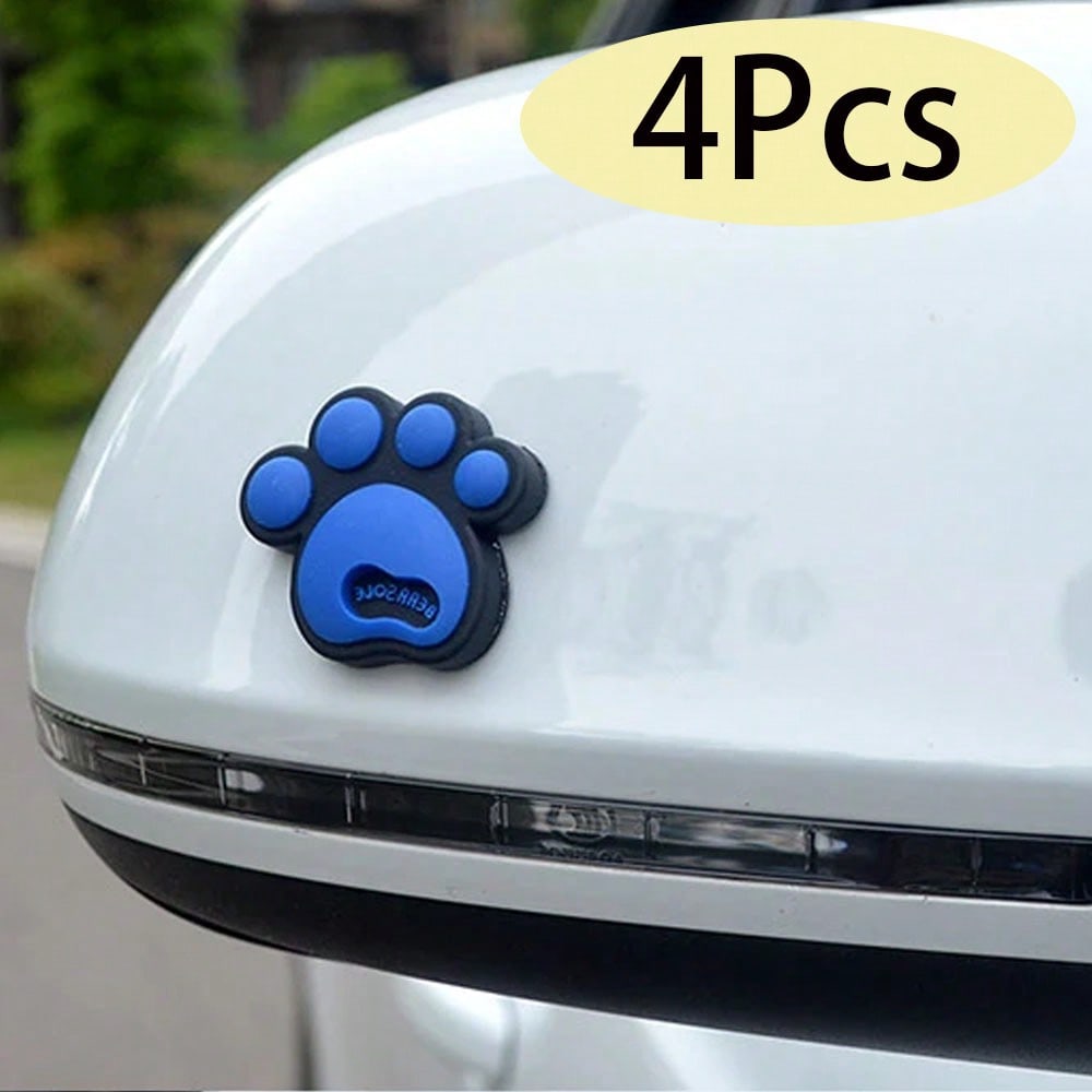 Cartoon car stickers dog footprints decorative anti-collision stickers foot type anti-collision silicone footprint car stickers
