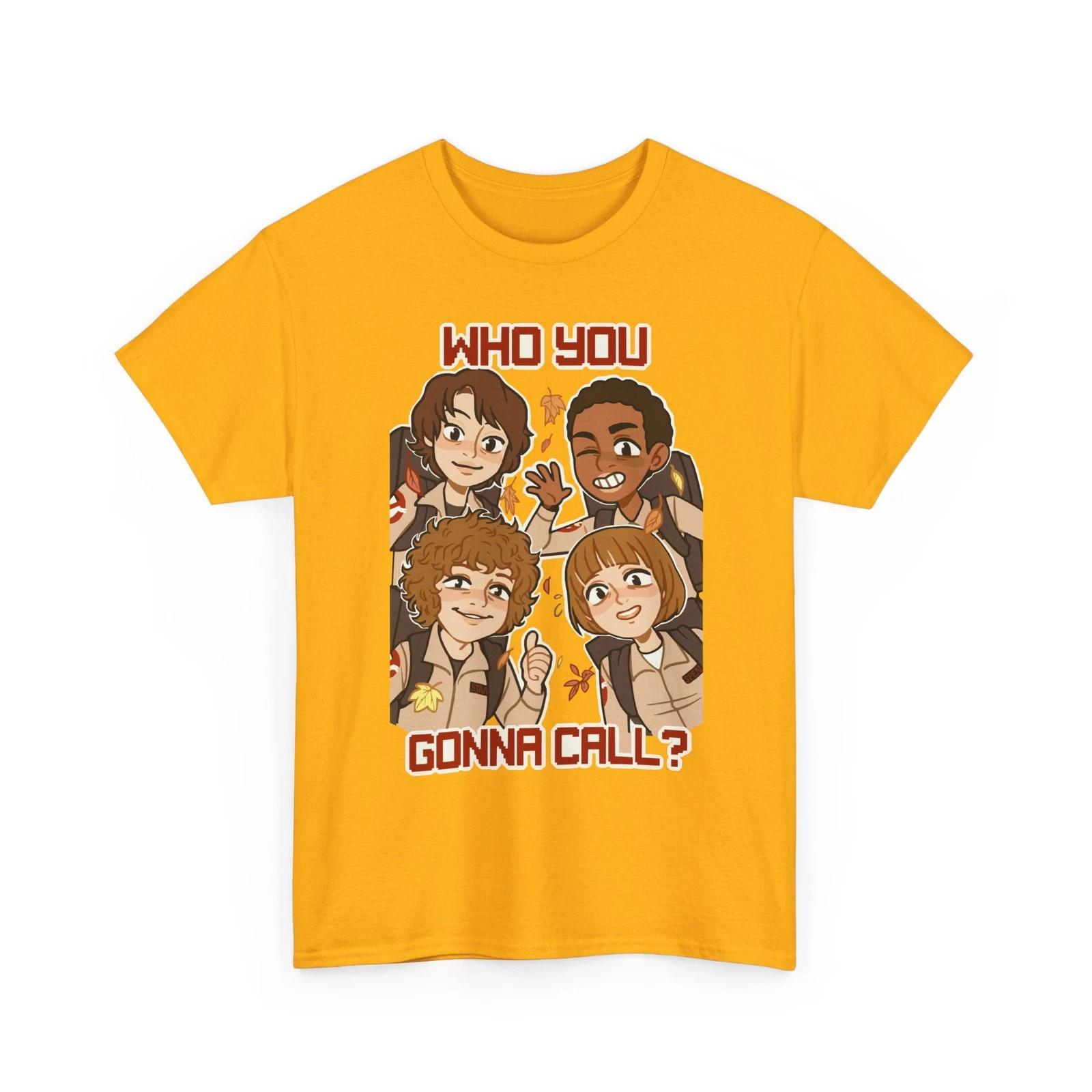 100% Cotton T-shirt Mens Tees Top Stranger Things Ghostbusters Who you gonna call 100% cotton 4XL